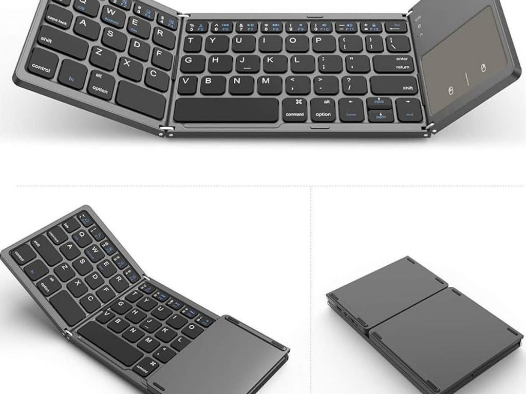 bluetooth katlanır tasınabilir kablosuz sarjlı klavye,Touchpad li , iOS-Android-Windows Uyumlu